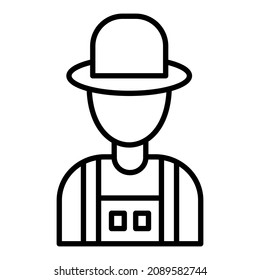 Imagen vectorial de icono de Male Farmer. También se puede usar para aplicaciones web, aplicaciones móviles y medios impresos.
