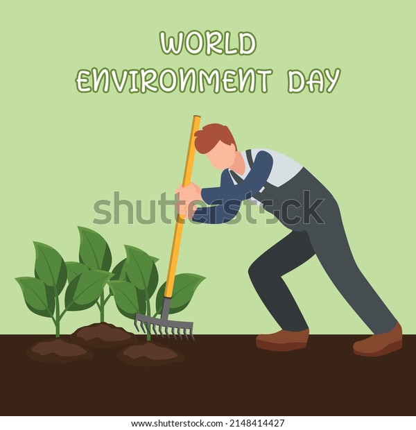 Male Farmer Planting Young Seedlings Plants Stock Vector Royalty Free 2148414427 Shutterstock