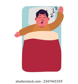 Male Fat People overweight plus size obesity Sleep and Snore Illustration