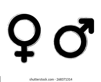 Male and female abstract symbols