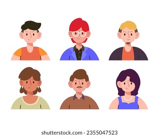 Male and Female Avatar Flat Illustration