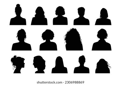 Male and female avatar profile sign, different people avatars, face silhouette. Human Face Side Silhouette stock illustration - Shutterstock ID 2306988869
