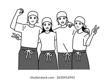 Pessoal de bar masculino e feminino trabalhando