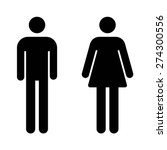 Male & female bathroom / restroom sign flat vector icon for apps and websites