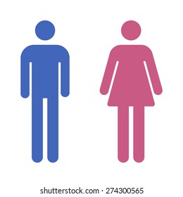 Male Female Bathroom Restroom Sign Flat Stock Vector (Royalty Free ...