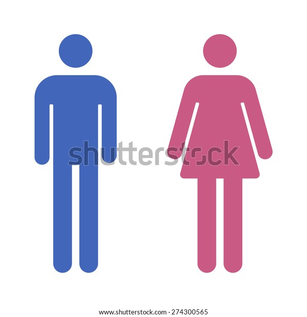 Male Female Bathroom Restroom Sign Flat Stock Vector (Royalty Free ...