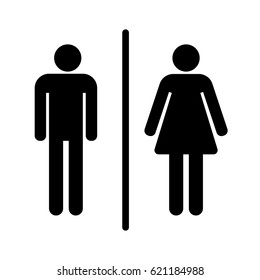 Male and female bathroom sign.