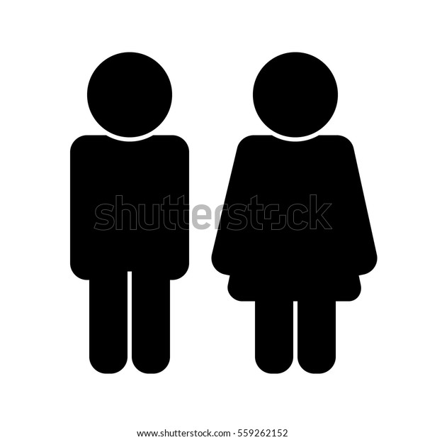 Male Female Black Silhouette Vector Illustration Stock Vector (Royalty ...