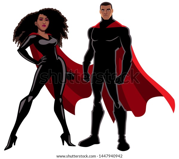 Vector De Stock Libre De Regalias Sobre Superheroes Negros