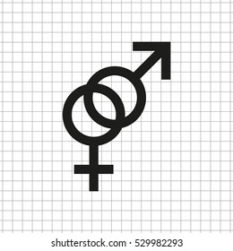 Male and female  - black vector icon