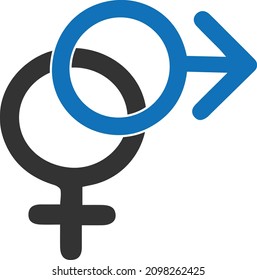 Male and female blue version icon vector 