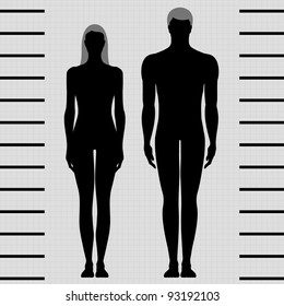 Male And Female Body Templates In Front View