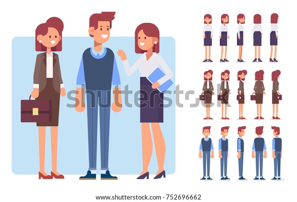 Male Female Business People Flat Vector Stock Vector Royalty Free