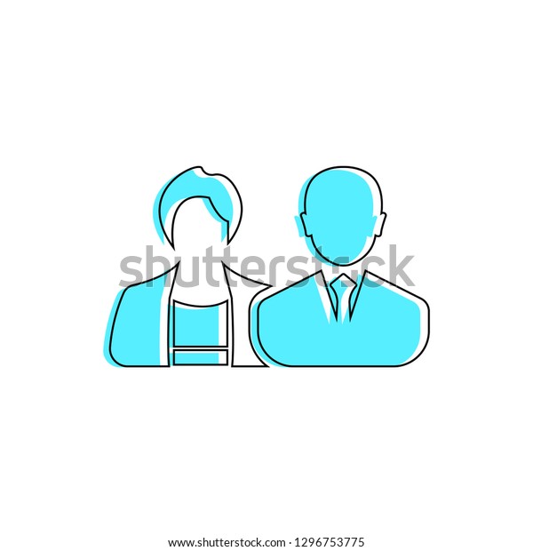 Male Female Business People Icon Linear Stock Vector Royalty Free