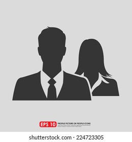 Male & female as businesspeople icon  -  couple, partner & teamwork concept