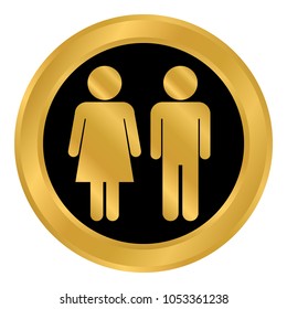 Male and female button on white background. Vector illustration.