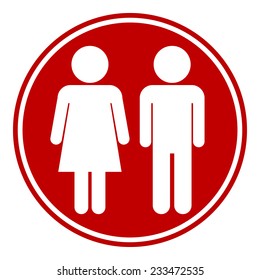 Male and Female button on white background. Vector illustration.