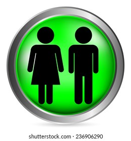 Male and Female button on white background. Vector illustration.