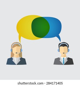 Male and female call center