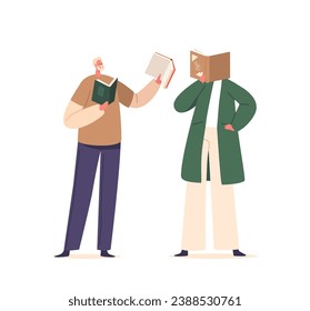 Male And Female Characters Engrossed In Books, Each Lost In Their Own World, Surrounded By The Magic Of Literature