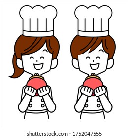 Male and female chefs with wallets full of money