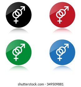 Male and female - color vector icon