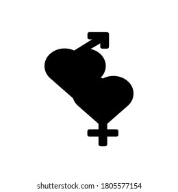 Diseño plano sólido de icono de pareja masculina y femenina 