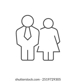 Ícone de linha de casal masculino e feminino