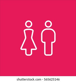 Male Female Couple Line Icon