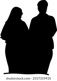 Male and female coworker silhouette, Business silhouette
