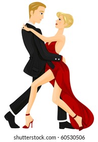 A Male and a Female Dance Partners - Vector