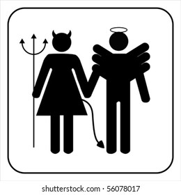 Male and female, devil and angel, sign vector