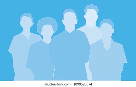 Male and female doctor, flat illustration, vector illustration, cartoon character character set. Health care hospital medical staff in uniform: doctor, nurse. The concept of a professional medical