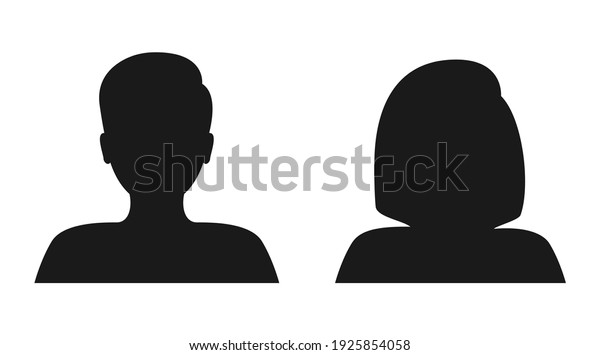 Male and female face
silhouette. People avatar profile. Man and woman portraits. Vector
illustration.