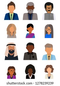 Male Female Faces Avatars Business People: vector de stock (libre de