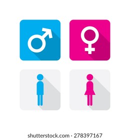 Íconos de sombra largos planos masculinos y femeninos