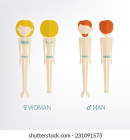 male and female. flet style icons. Avatar (dolls)