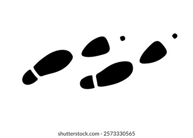 Male and female footprints across from each other. Man and woman, foot steps movement, dance, walk. Seamless Dance Steps