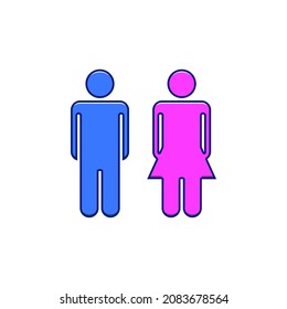 Male and female gender icon icon vetor illustration. 
Can be used as instructions, information, stickers and others. 