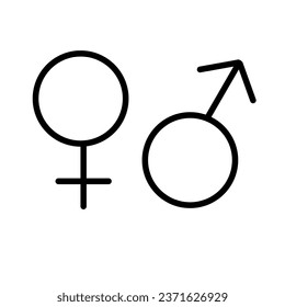 male and female gender symbol icons on white background