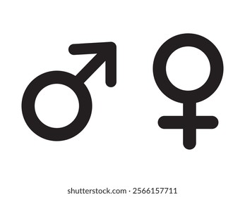 male and female gender symbols, Feminine and masculine symbols. Vector illustration