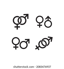 male and female gender symbols, gender symbol collection	
