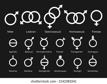 Male Female Gender Symbols Trans Transgender Stock Vector (Royalty Free ...