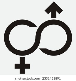 male and female gender vector logo icon