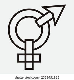 male and female gender vector logo icon