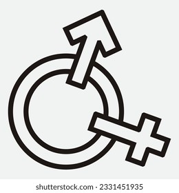 male and female gender vector logo icon