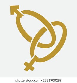 male and female gender vector logo icon