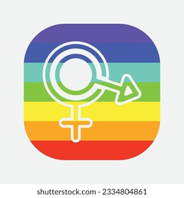 male and female gender vector logo icon