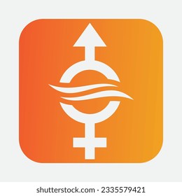 male and female gender vector logo icon