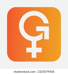 male and female gender vector logo icon